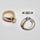 Custom Two-Tone Gold Wide Diamond Ring Mount