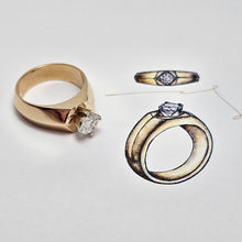 Custom Two-Tone Gold Wide Diamond Ring Mount