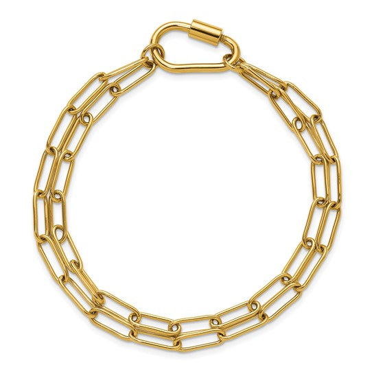 Steel Yellow IP-Plated 8" Double Paperclip Bracelet