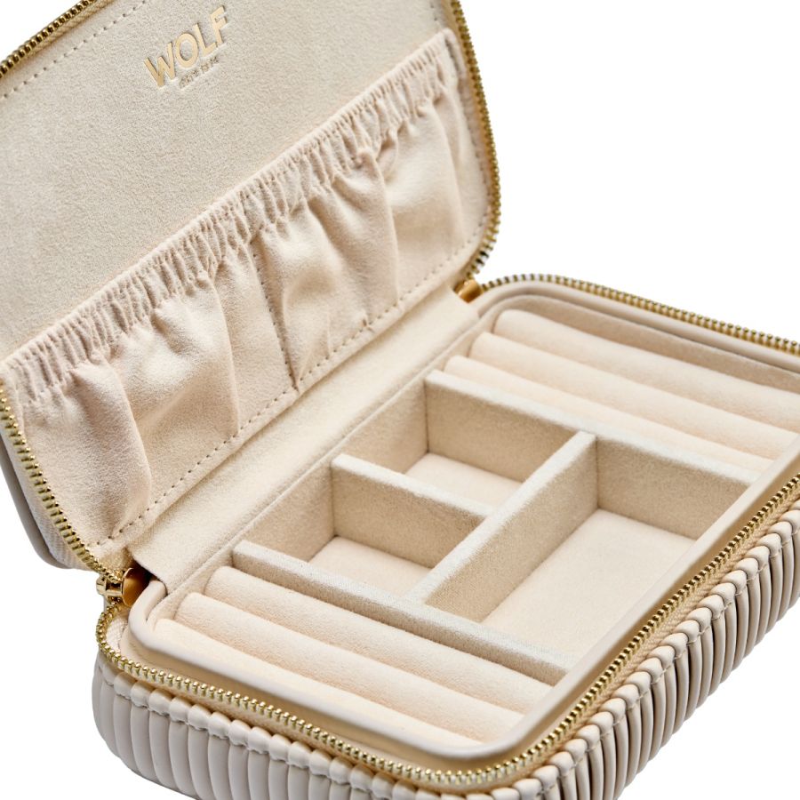 WOLF Bella Jewellery Zip Case Bone