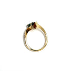 18KY Ring Gen. Gr.Tourmaline Pear =2.35ct 28Dia=0.42ct