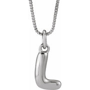 Sterling Silver Initial Bubble 18 Inch Necklace
