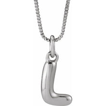 Sterling Silver Initial Bubble 18 Inch Necklace