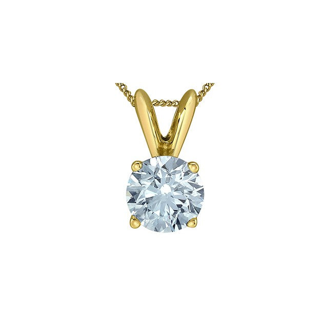 0.50ct Lab Grown Diamond Solitaire Necklace in 10K Yellow Gold