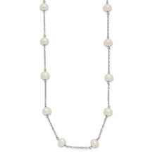 Silver 16" 12-Station 6-7mm Fresh Water Pearl Necklace