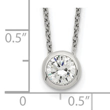 Sterling Silver 8mm CZ Bezel Necklace