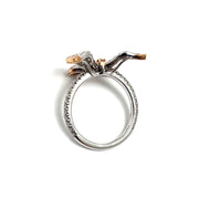 Platinum & 18K Rose Gold Argyle Pink Diamond Butterfly Ring Size 6.25