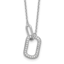 Sterling Silver Brilliant-Cut CZ Oval Links Necklace