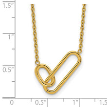 Stainless Steel Yellow Plated Intertwined Link Necklace