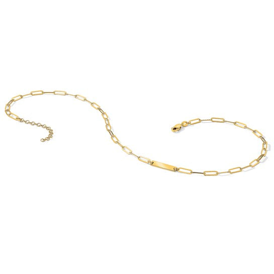 Sterling Silver Gold-Plated Polished Bar Necklace