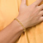 Steel Yellow IP Plated 8" Elongated Curb Bracelet