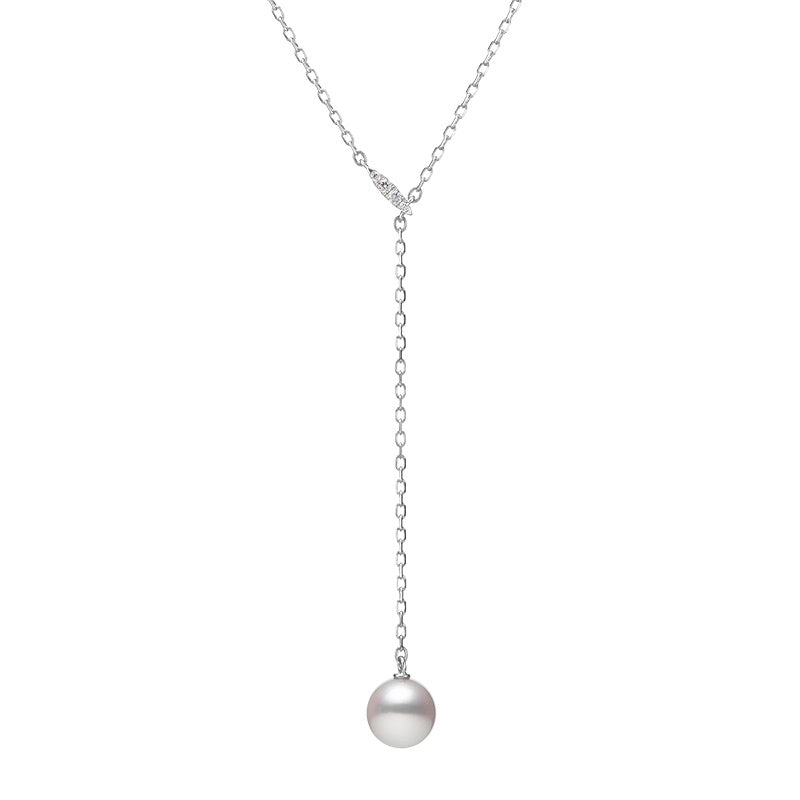 Mikimoto Akoya Pearl Drop Necklace in 18K White Gold