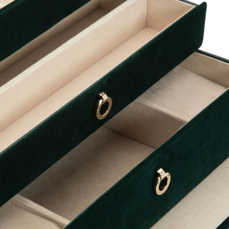 [ボックス付]Marlen Journal Water Green M/18K WOLF Zoe Medium Jewellery Box Forest Green 393112 | IJL Since 1937