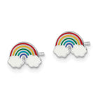 Silver Kids Rainbow Enamel Stud Earrings