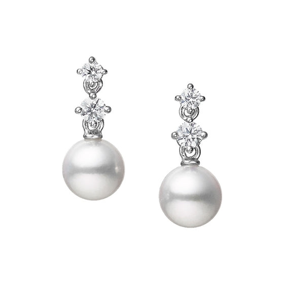 Mikimoto Akoya Pearl and Diamond Dangle Ear