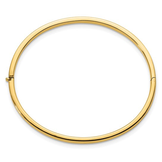 14K Yellow Gold 4mm Solid Square Tube Bangle