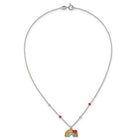 Sterling Silver Heart on Rainbow Childrens Necklace