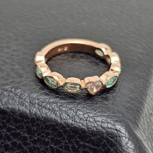 Custom 14K Rose Gold Heart Diamond and Paraiba Ring
