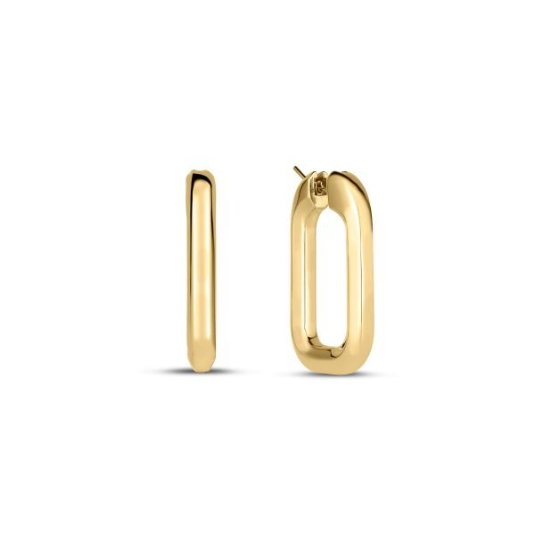Roberto Coin Designer Gold Medium Square Hoop