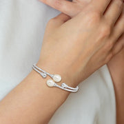 Silver and Freshwater Pearl Bangle