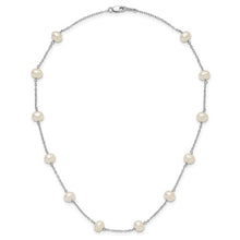Silver 16" 12-Station 6-7mm Fresh Water Pearl Necklace