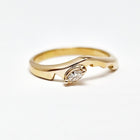 Custom Handcrafted 14K Yellow Gold Marquise Diamond Ring