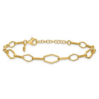 Silver Goldtone 7.5" Oval Fancy Link Bracelet