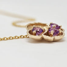 Custom 14K Yellow Gold Flower Pendant with Purple Amethyst