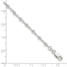 Sterling Silver Beaded Anklet