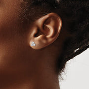 Sterling Silver Polished CZ Post Earrings