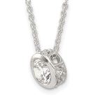 Silver Bezel 9mm CZ 18" Necklace
