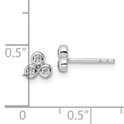 Sterling Silver Polished CZ Post Earrings