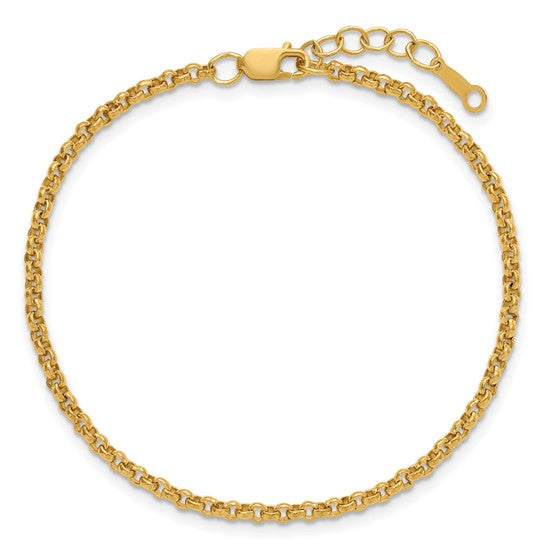 14K Gold Filled 6.5" Rolo Bracelet with 1" Extender