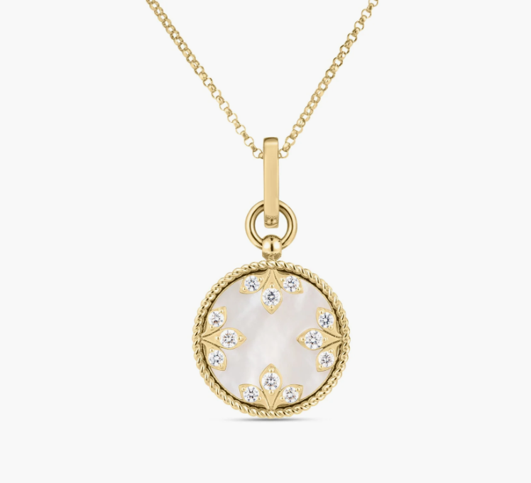 Roberto Coin Venetian Princess Mother of Pearl and Diamond Necklace