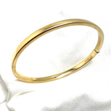 14K Yellow Gold 4mm Solid Square Tube Bangle