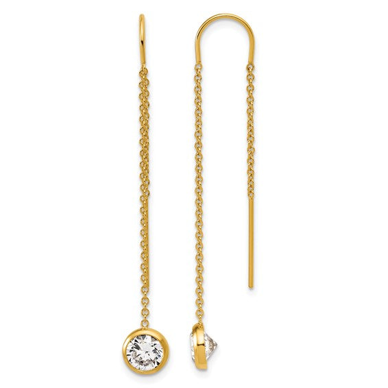 14KY Gold Filled CZ Dangle Earrings