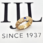 Custom 14K Yellow Gold Textured Band with 3mm Sapphire