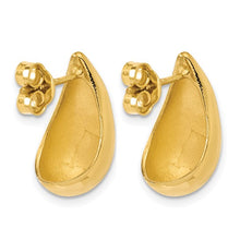 Gold-Plated Silver Puff Teardrop Stud Earrings