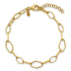 Silver Goldtone 7.5" Oval Fancy Link Bracelet