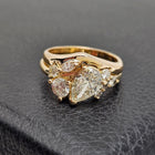 Custom Handcrafted 14K Yellow Gold Marquise Diamond Ring