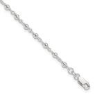 Sterling Silver Beaded Anklet