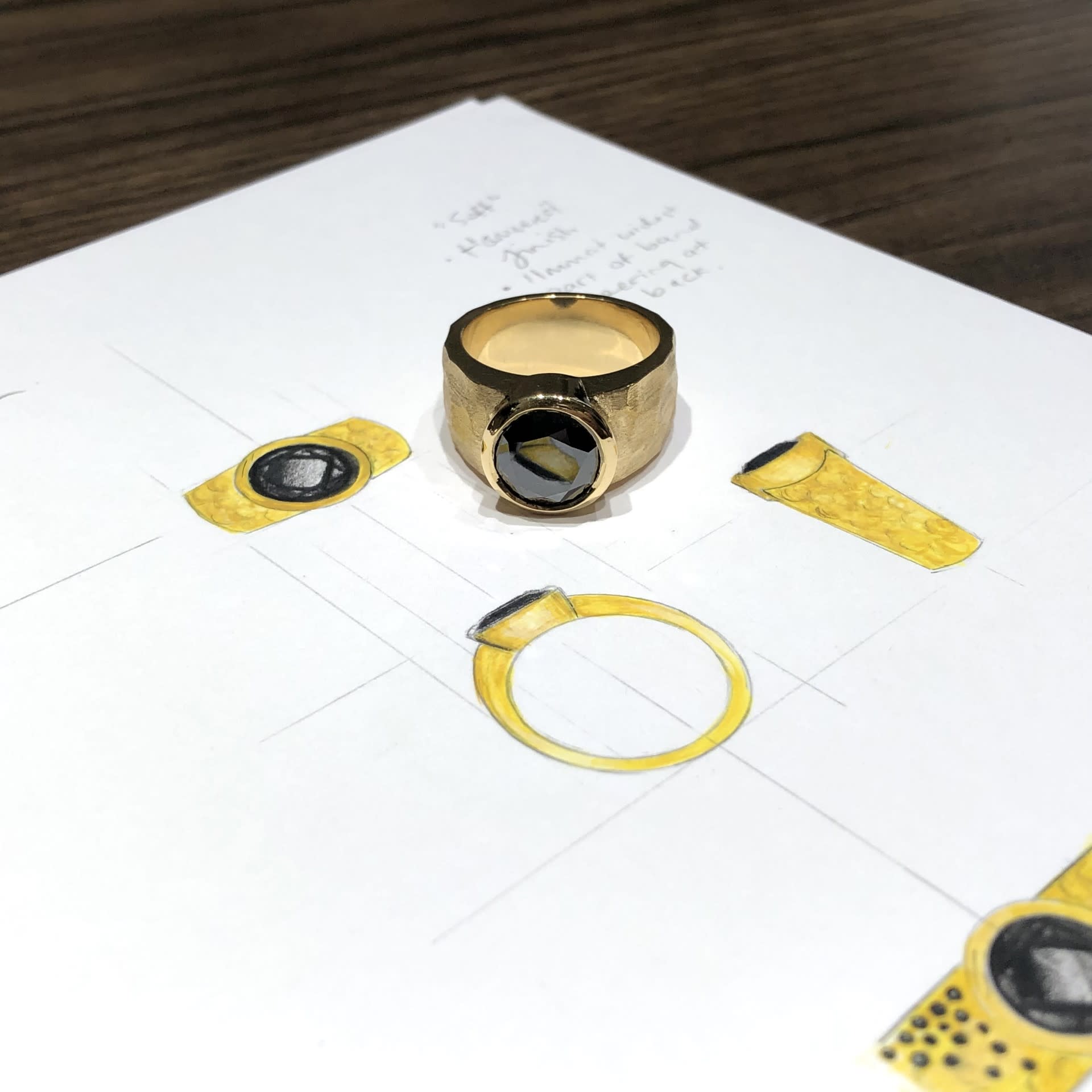4.94 Golden Noir Custom Ring