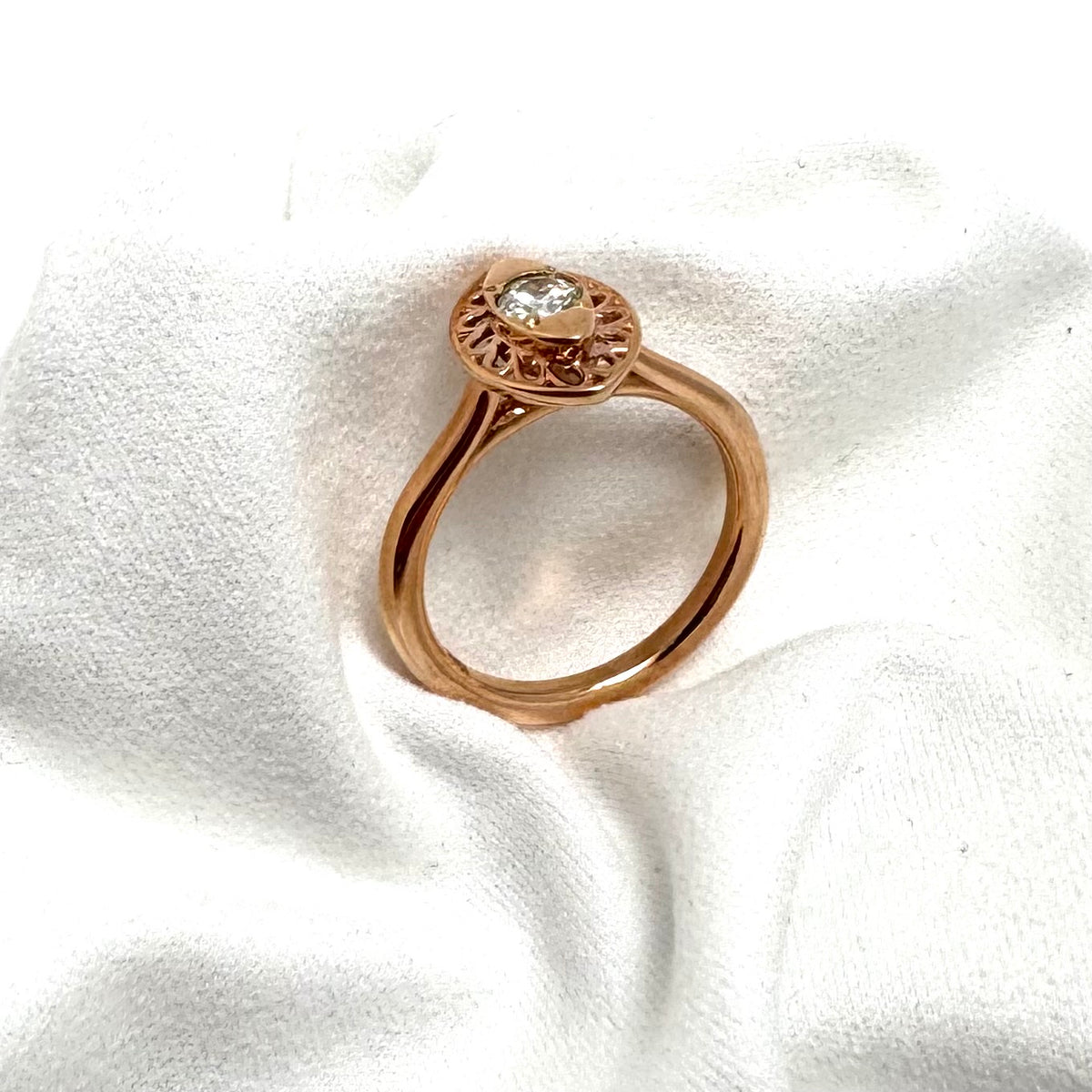 10K Rose Gold 0.23ct Diamond Ladies Ring Size 7