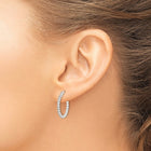 Sterling Silver Beaded Hoop Earrings