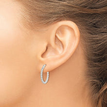 Sterling Silver Beaded Hoop Earrings