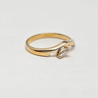 Custom Handcrafted 14K Yellow Gold Marquise Diamond Ring