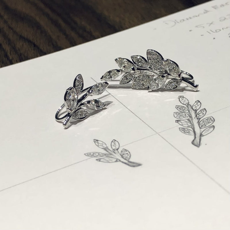 1.36 Sculpted Asymmetry Custom Ear Climbers