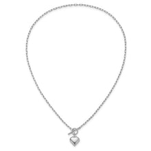 Sterling Silver Polished Heart Toggle Necklace