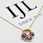 Custom 14K Yellow Gold Flower Pendant with Purple Amethyst