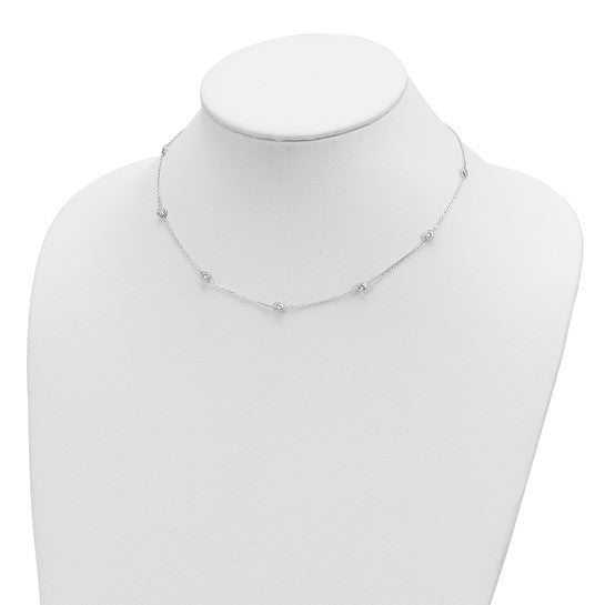Sterling Silver CZ Station Necklace